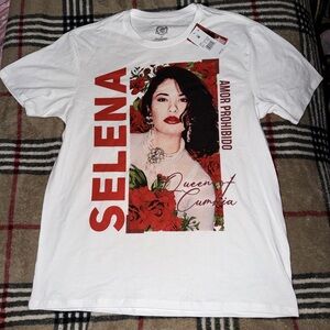 Selena Amor Prohibido t shirt short sleeve red white XL BNWT